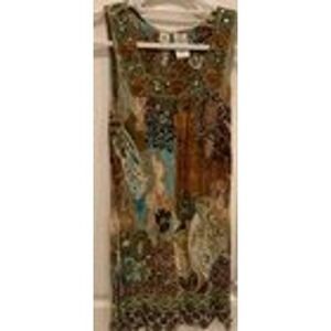 Forbidden Sleeveless Dress Paisley Print Boho Festival XS
